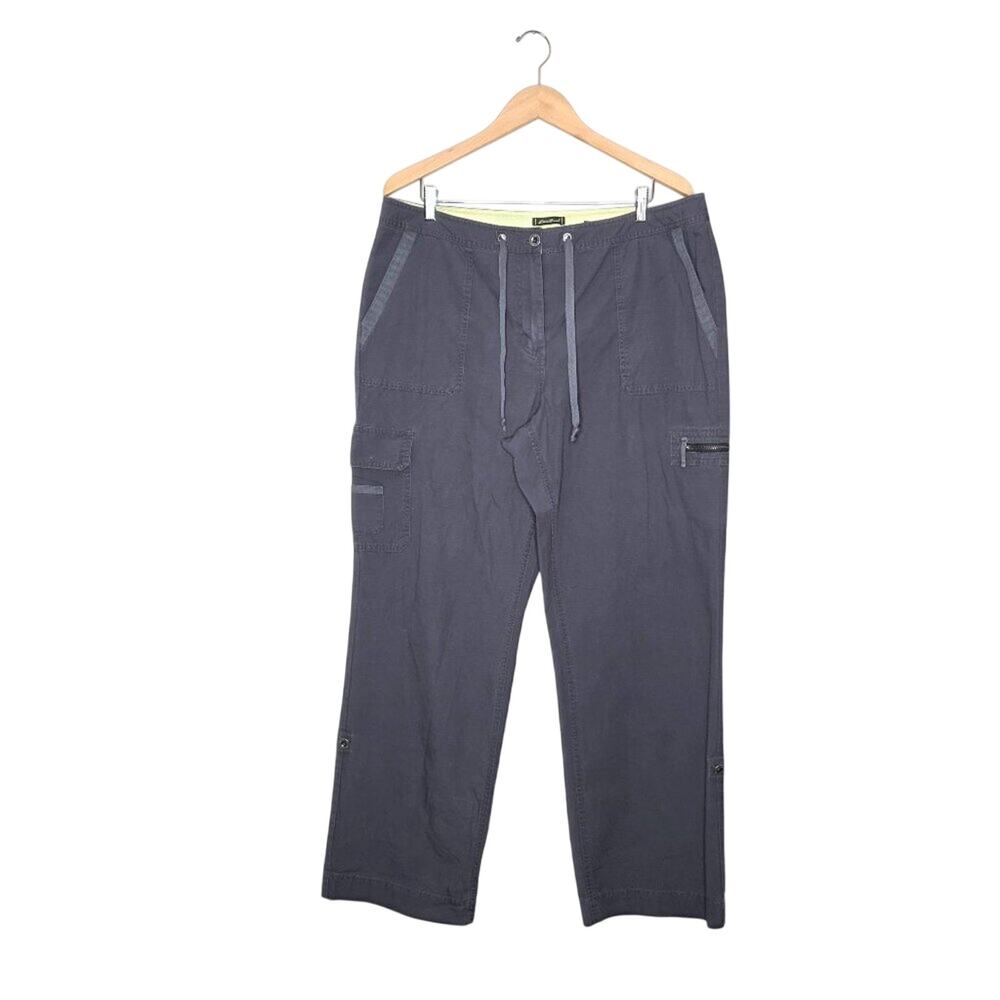 Eddie Bauer Grey First Ascent Cargo Hiking Pants Drawstring Adjustable Hem Tech
